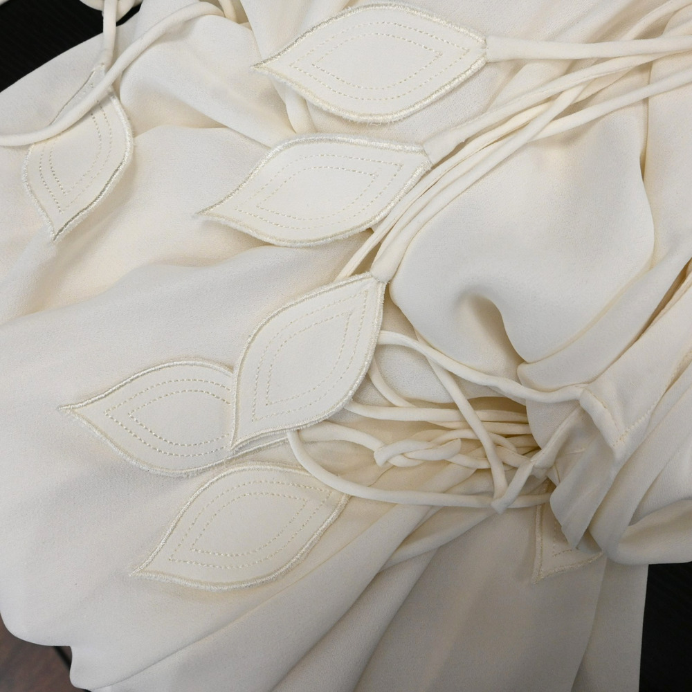 TORY BURCH Evalene New Ivory Sleeveless Tie-Shoulder Maxi Dress Size 8 - Picture 11 of 13